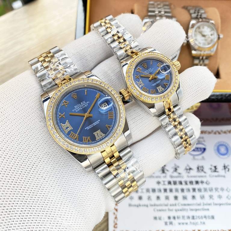 Rolex Rolex log type series, couples pair of watches  , Swiss machine quality 100% super waterproof luminescent sapphire glass back design, equipped with the original imported 8215 automatic movement, female 6T51 movemen