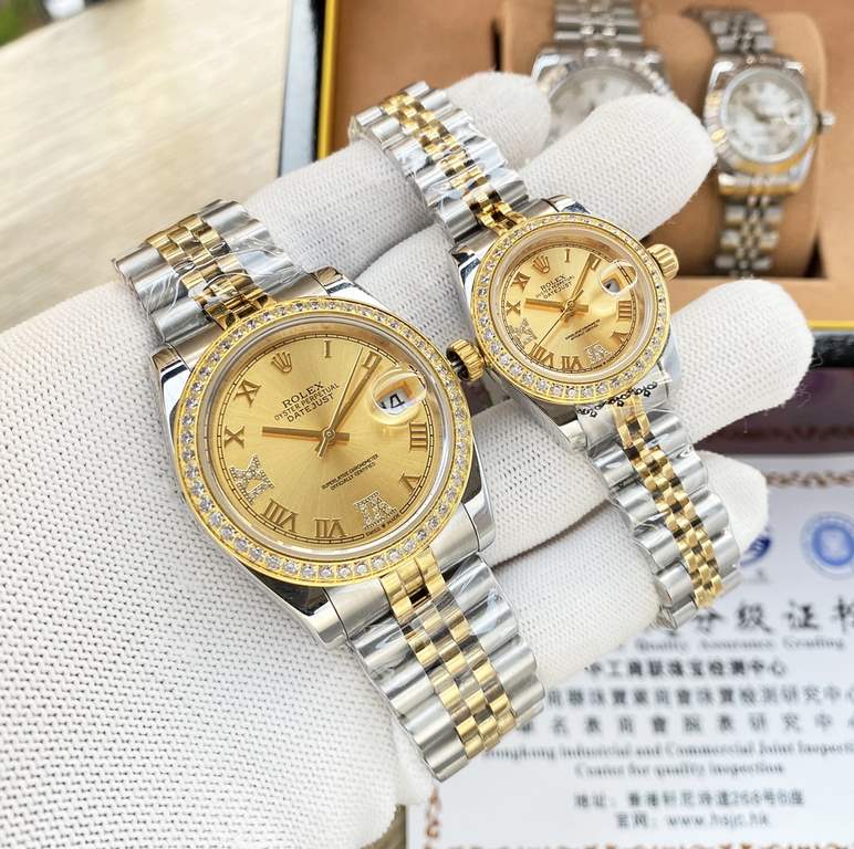 Rolex Rolex log type series, couples pair of watches  , Swiss machine quality 100% super waterproof luminescent sapphire glass back design, equipped with the original imported 8215 automatic movement, female 6T51 movemen