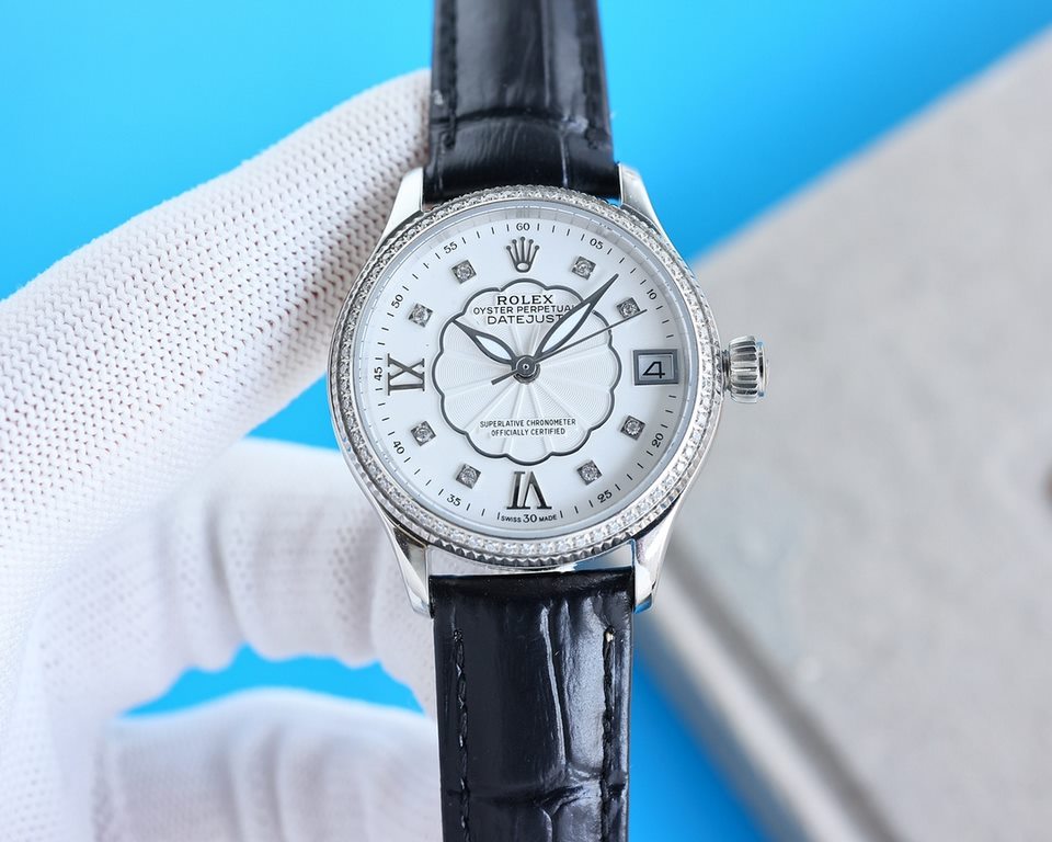 .  New ladies Rolex watch!  New listing! Swarovski crystal diamonds with trendy matching! Simple dial design, simple and not monotonous! 316L stainless steel case, angular more Hyun Li, show the charm of the wrist double