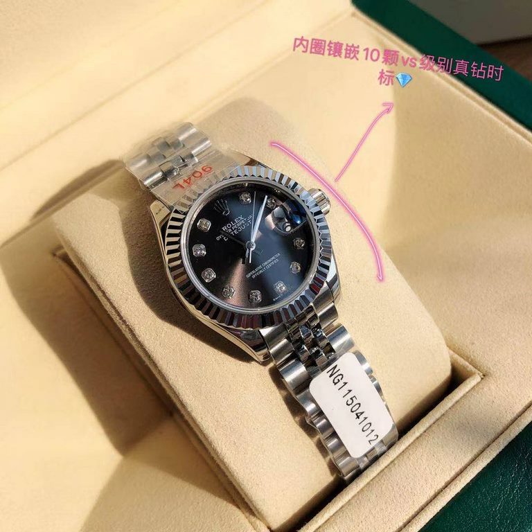 With box Support Hong Kong, the United States direct mailRolex Women's Logotype 28㎜ Log Series, Women's Logotype Oyster case is a model of solid elegance and perfect proportion, using 316L stainless steel to forge stainl