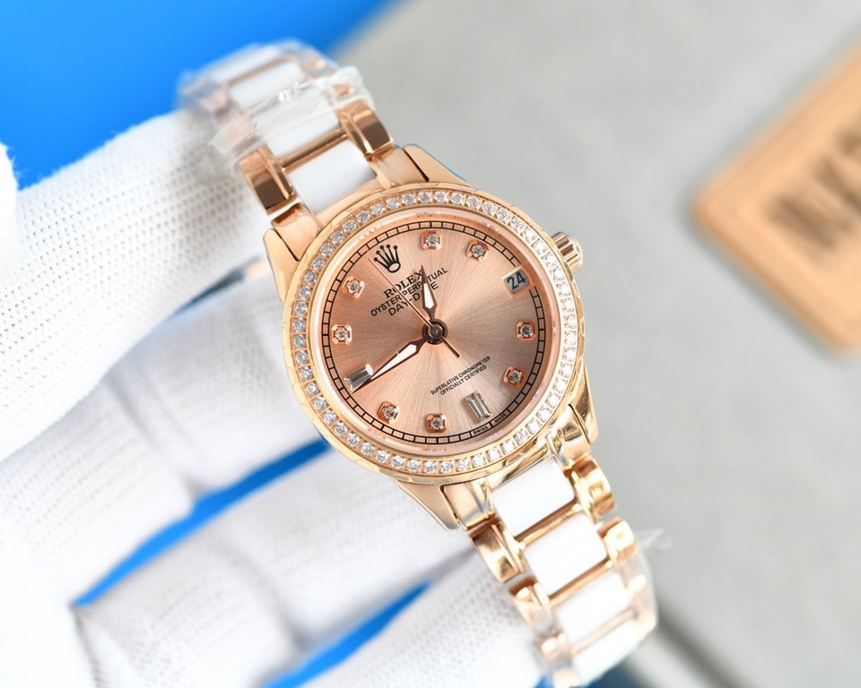 [ROSE][ROSE] 2022 Annual Pop-Up Recommendations  Rolex - New R OLEX Lady Jewelry CollectionUpgrade V8 version with high-end sunray dial Ring circle set 38 Wesselton diamonds [Rose] [Rose] Fashion women's watch Simple thr