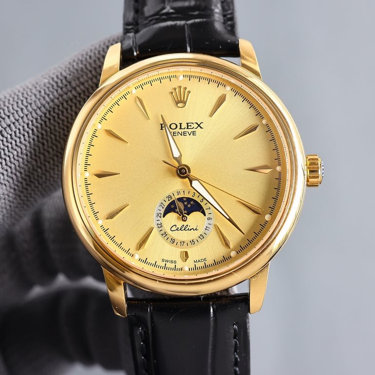 The latest hot recommended [strong] 2024 new models - Rolex . Moonphase. Men's watches  simple without losing the atmosphere [victory] equipped with accurate Swiss ETA2824-2 movement (6-word position true calendar and 24