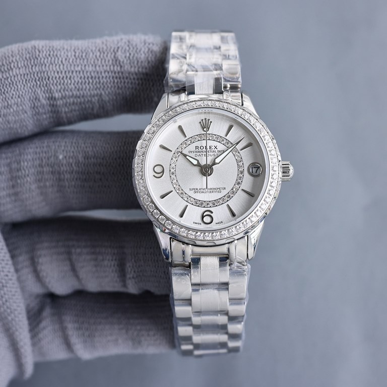 Rolex - New R OLEX Lady Jewelry CollectionUpgraded V8 version with high-end sunburst dial Circle set 38 Wesselton diamonds [Rose] [Rose] Fashion women's watch Simple three hands.Night time super luminous   unique  3   wo