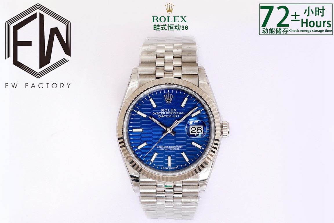 EW2021 New Rolex Oyster Log 36 Series1 with the new Rolex caliber 3235;2 Almost the same thickness as the original 11.7mm 36mm diameter;3 Polished word studs; top Swiss ice blue luminescence, consistent with the original