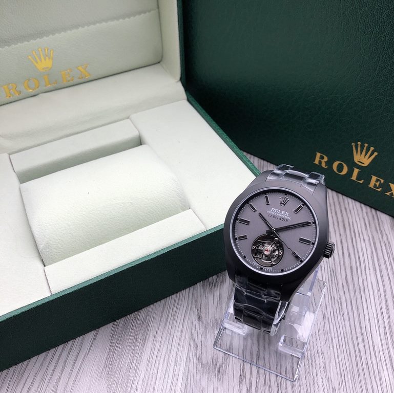 JB Rolex ROLEX   Label Noir Oyster Tourbillon, the first foreign press-approved Rolex wristwatch with a tourbillon, the JB factory, like the Label Noir official based on the data of the Milgauss Oyster 116400 Lightning H