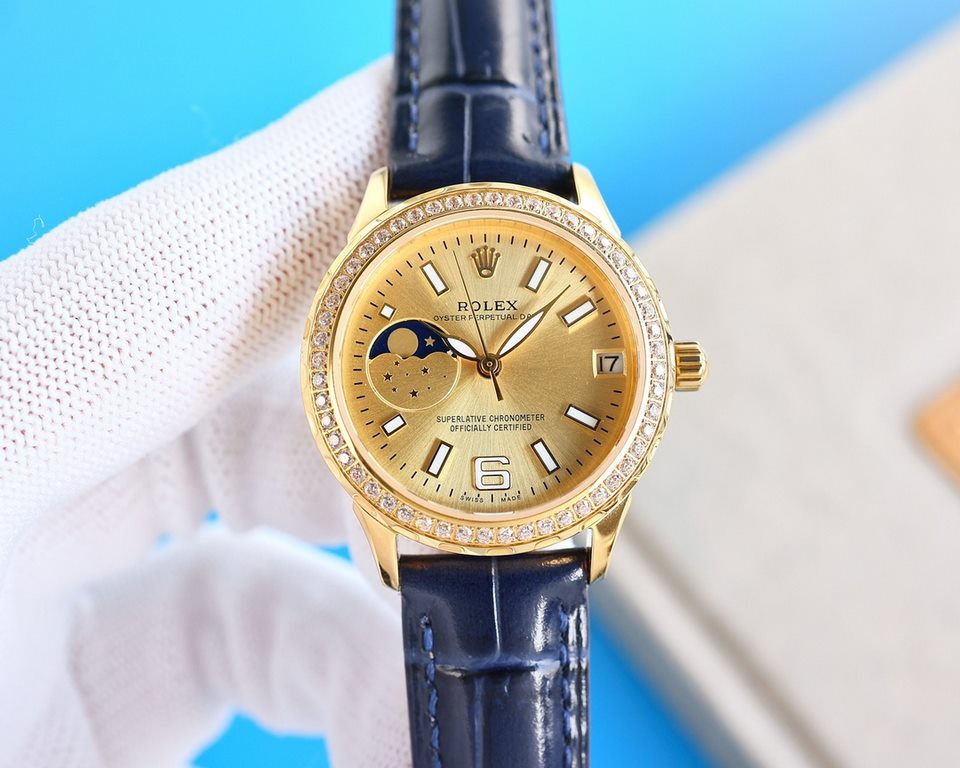 Annual explosive recommended best women's models Rolex new R OLEX Lady Jewelry Series Moon [Moon] Phase [Sun] Series   9-word position sun, moon and stars function, equipped with the original imported call8217 moon phase