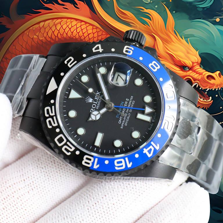 Year of the Dragon   BLACK new listing Rolex BLACK official customized version of the Greenwich REVENGE (Milgauss Revenge) limited edition on sale New DLC black plating process   anti-fingerprint coating one-piece bi-dir