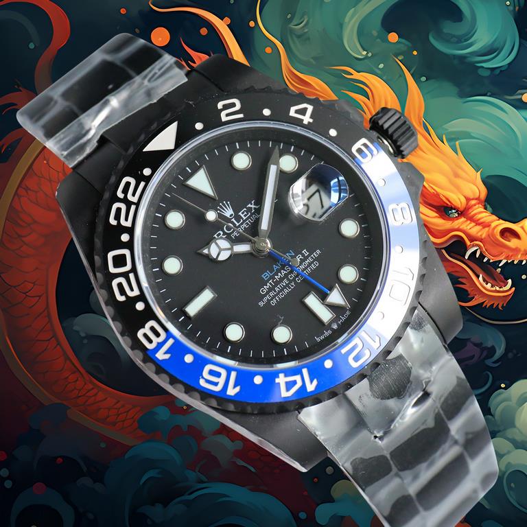 Year of the Dragon   BLACK new listing Rolex BLACK official customized version of the Greenwich REVENGE (Milgauss Revenge) limited edition on sale New DLC black plating process   anti-fingerprint coating one-piece bi-dir