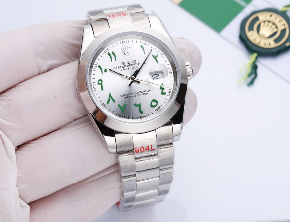 Rolex - ROELX Calendar Day Date Series (imported Citizen 8215 mechanical) 316 stainless steel, crystal convex window lens, classic Oyster strap with folding crown buckle, men's 41mmWith a classic design that never tires 