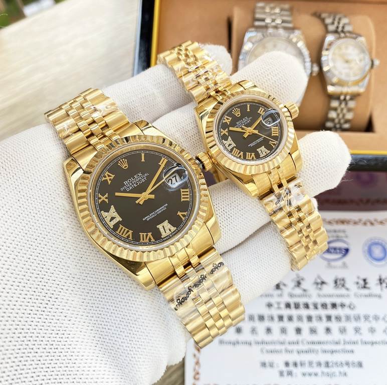 Rolex Rolex log type series, couples pair of watches  , Swiss machine quality 100% super waterproof luminescent sapphire glass back design, equipped with the original imported 8215 automatic movement, female 6T51 movemen