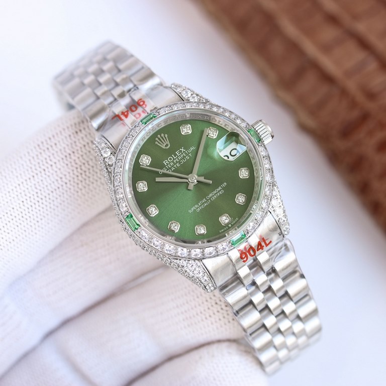 White shell   the latest masterpiece! ROLEX Rolex Oyster Log 31 series  inlaid with top natural diamonds, large shiny, extremely difficult, the same material at present the most flash process. No expense spared only for 