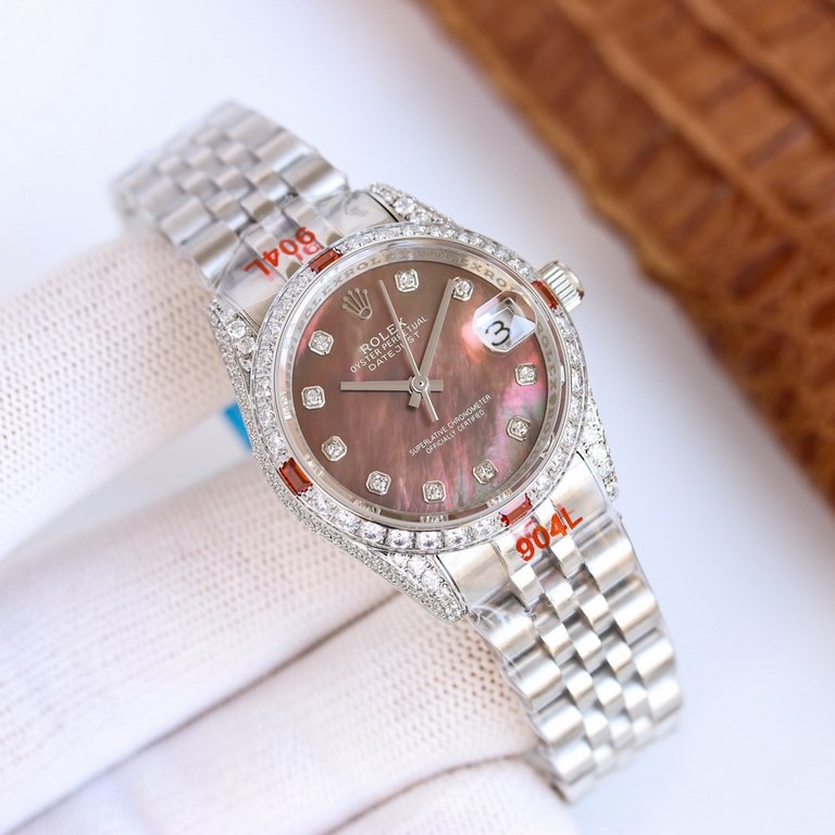 White shell   the latest masterpiece! ROLEX Rolex Oyster Log 31 series  inlaid with top natural diamonds, large shiny, extremely difficult, the same material at present the most flash process. No expense spared only for 