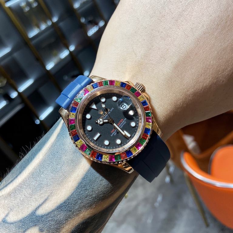 Rolex-ROLEX   Jeweled Circle custom-level reformulation of the water ghost to come [color] hand in hand with high-end jewelry factories, heavily inlaid with 72 black, green, sapphire corresponding color water ghost circl