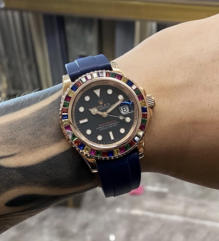 Rolex-ROLEX   Jeweled Circle custom-level reformulation of the water ghost to come [color] hand in hand with high-end jewelry factories, heavily inlaid with 72 black, green, sapphire corresponding color water ghost circl