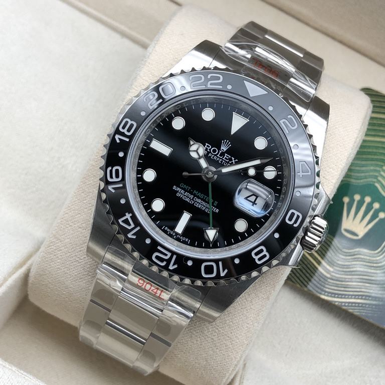 SL latest launch-Rolex GMT IIGMT①The latest official anti-counterfeiting card (official consistency)②904 stainless steel (restore the excellent structure of the genuine case cover)③Double rotating imported ceramic bezel 