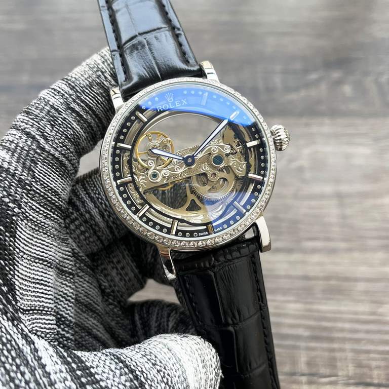 Complicated timepieces Luxury atmosphereClassic new products shocked listing【Newest】：Rox three hand boutique skeletonized design【Type】：Boutique men's watches[Strap] Genuine cowhide leather strap【Movement】：High-end automa