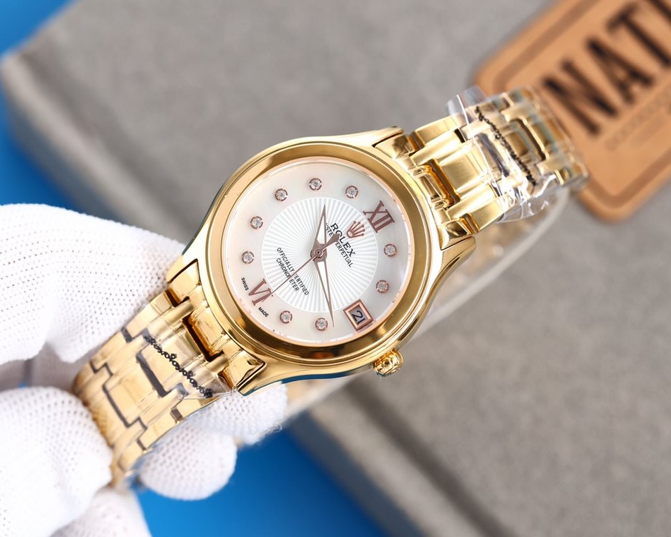 New ladies Rolex watches!Brand new listing! Shell face! Swarovski crystal diamonds with trendy matching! Simple dial design, simple but not monotonous! 316L stainless steel case, the corners of the more handsome, show th