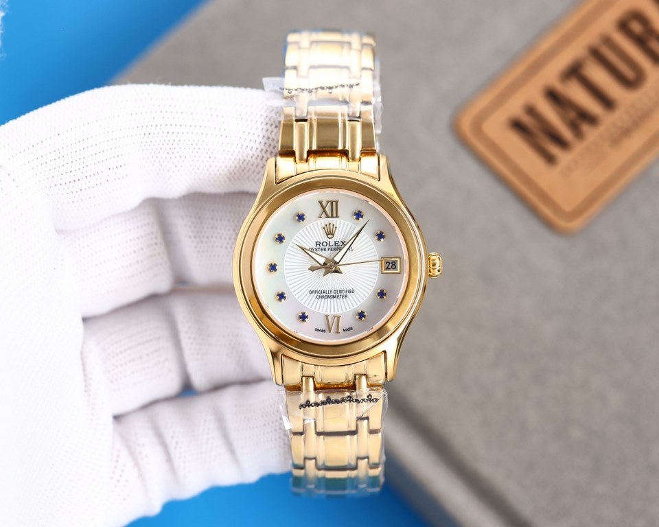 New ladies Rolex watches!Brand new listing! Shell face! Swarovski crystal diamonds with trendy matching! Simple dial design, simple but not monotonous! 316L stainless steel case, the corners of the more handsome, show th