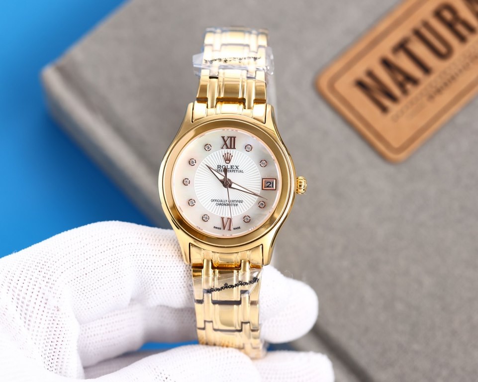 New ladies Rolex watches!Brand new listing! Shell face! Swarovski crystal diamonds with trendy matching! Simple dial design, simple but not monotonous! 316L stainless steel case, the corners of the more handsome, show th