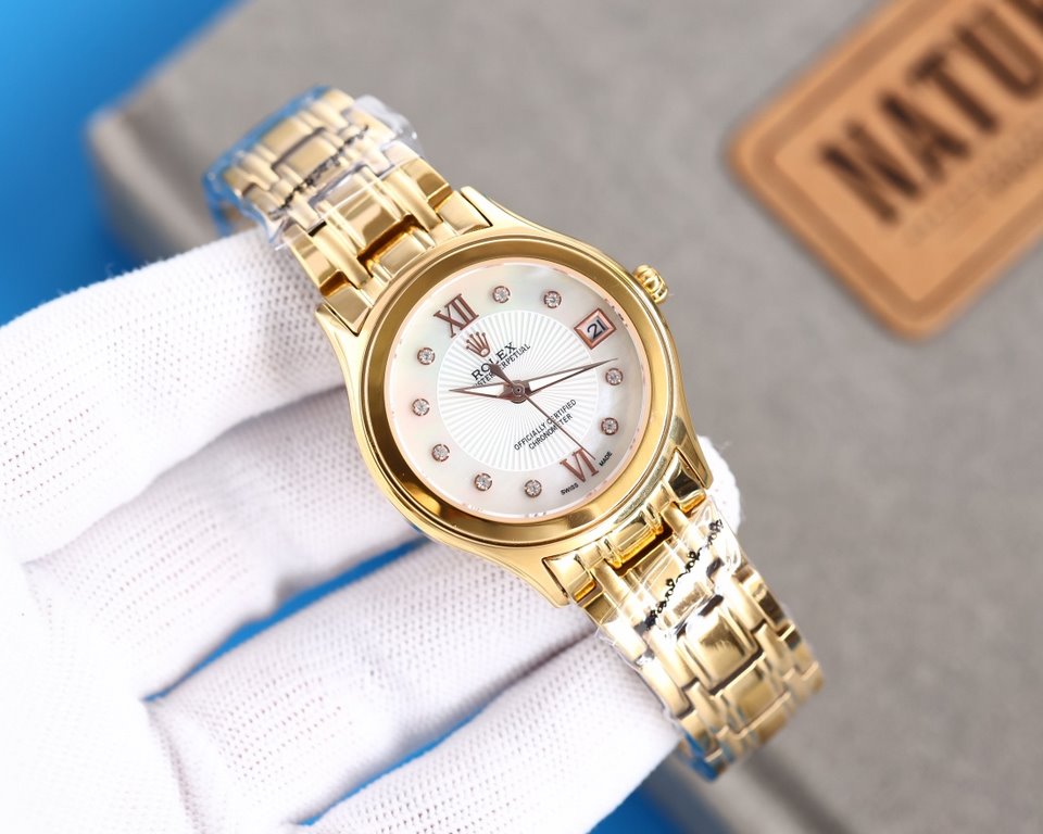 New ladies Rolex watches!Brand new listing! Shell face! Swarovski crystal diamonds with trendy matching! Simple dial design, simple but not monotonous! 316L stainless steel case, the corners of the more handsome, show th