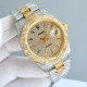 Rolex full diamond log replica highest version! Square diamond bezel and designed with higher-end setting process! The highest degree of one-to-one reproduction! Dial rainbow stripe diamond star design, 41mm diameter! Eq