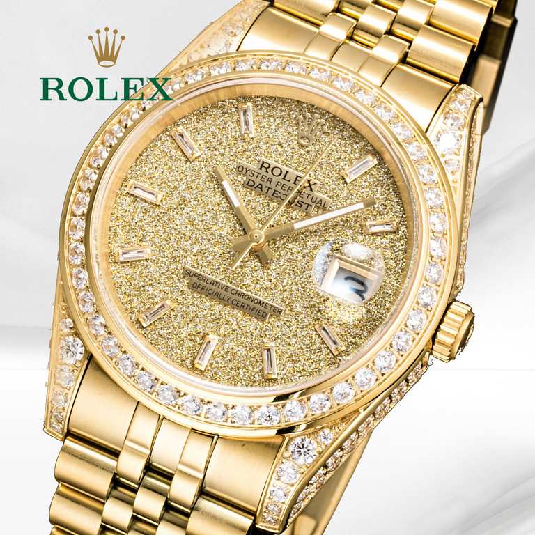 top match high-end quality! Inlay technology is not easy to drop diamonds (within 5 years of the fall of diamonds free inlay) Rolex (full diamond shell, full of stars series of top version) original mold, (I struggle for