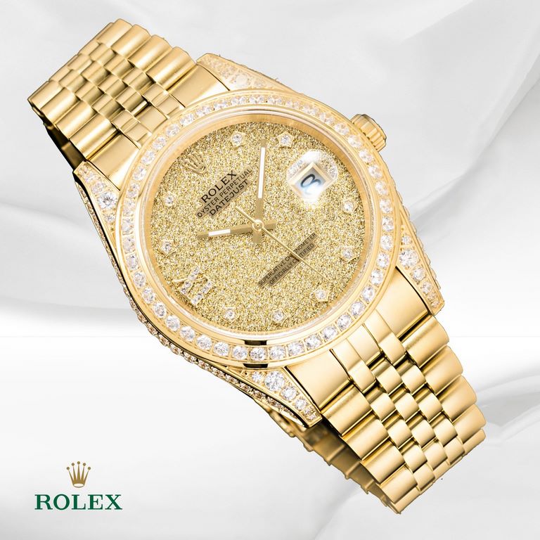 top match high-end quality! Inlay technology is not easy to drop diamonds (within 5 years of the fall of diamonds free inlay) Rolex (full diamond shell, full of stars series of top version) original mold, (I struggle for