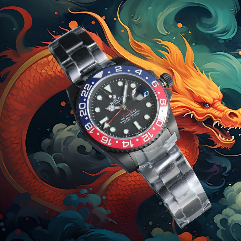 Year of the Dragon   BLACK new listing Rolex BLACK official customized version of the Greenwich REVENGE (Milgauss Revenge) limited edition on sale New DLC black plating process   anti-fingerprint coating one-piece bi-dir