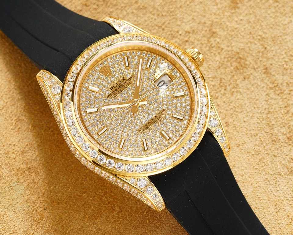 high-end series! Rolex (full diamond case, full star series top version) original open mold, (I struggle for luxury) equipped with ultra-stable original 3255 movement, sapphire crystal, glass diameter 41mm market tape (t