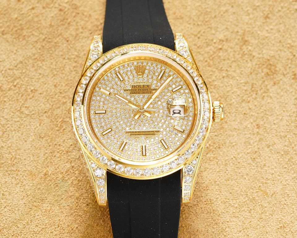 high-end series! Rolex (full diamond case, full star series top version) original open mold, (I struggle for luxury) equipped with ultra-stable original 3255 movement, sapphire crystal, glass diameter 41mm market tape (t