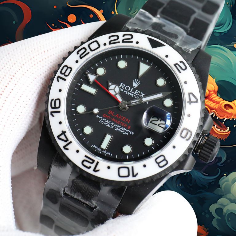 Year of the Dragon   BLACK new listing Rolex BLACK official customized version of the Greenwich REVENGE (Milgauss Revenge) limited edition on sale New DLC black plating process   anti-fingerprint coating one-piece bi-dir