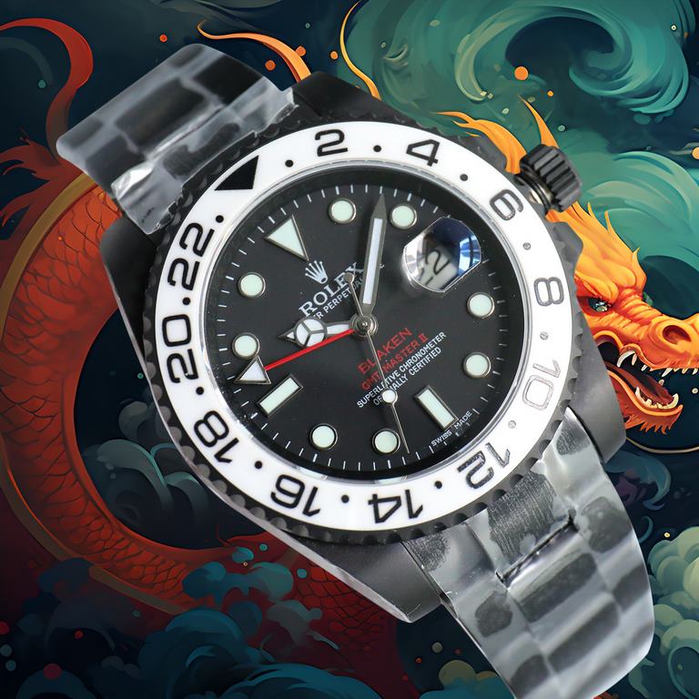 Year of the Dragon   BLACK new listing Rolex BLACK official customized version of the Greenwich REVENGE (Milgauss Revenge) limited edition on sale New DLC black plating process   anti-fingerprint coating one-piece bi-dir