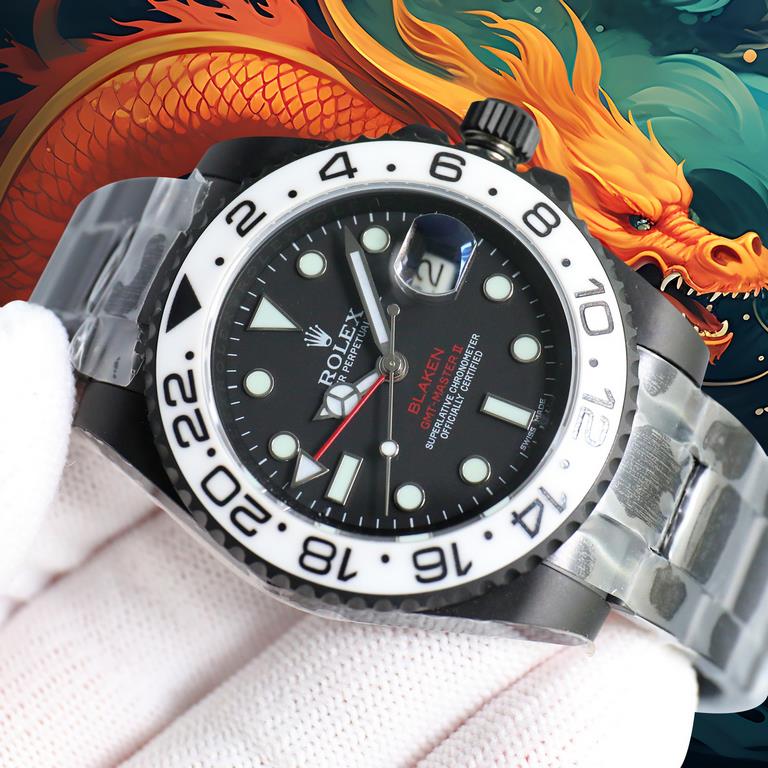 Year of the Dragon   BLACK new listing Rolex BLACK official customized version of the Greenwich REVENGE (Milgauss Revenge) limited edition on sale New DLC black plating process   anti-fingerprint coating one-piece bi-dir