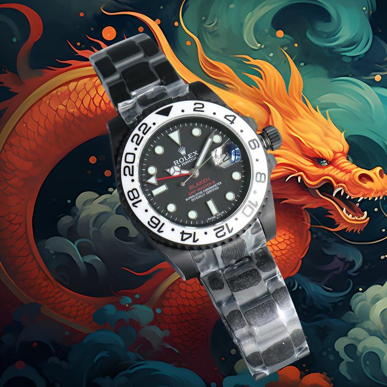 Year of the Dragon   BLACK new listing Rolex BLACK official customized version of the Greenwich REVENGE (Milgauss Revenge) limited edition on sale New DLC black plating process   anti-fingerprint coating one-piece bi-dir