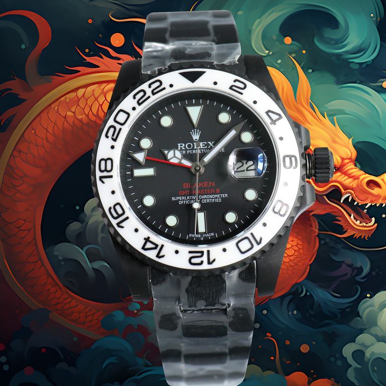 Year of the Dragon   BLACK new listing Rolex BLACK official customized version of the Greenwich REVENGE (Milgauss Revenge) limited edition on sale New DLC black plating process   anti-fingerprint coating one-piece bi-dir