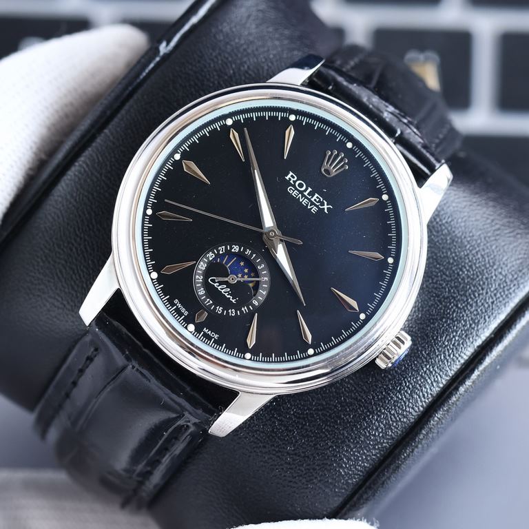 Moonphase. Men's watches  simple and not lose the atmosphere [victory] equipped with accurate Swiss ETA2824-2 movement (6-word position true calendar and 24-hour sun, moon and stars function) 40mm diameter, 316 steel cas