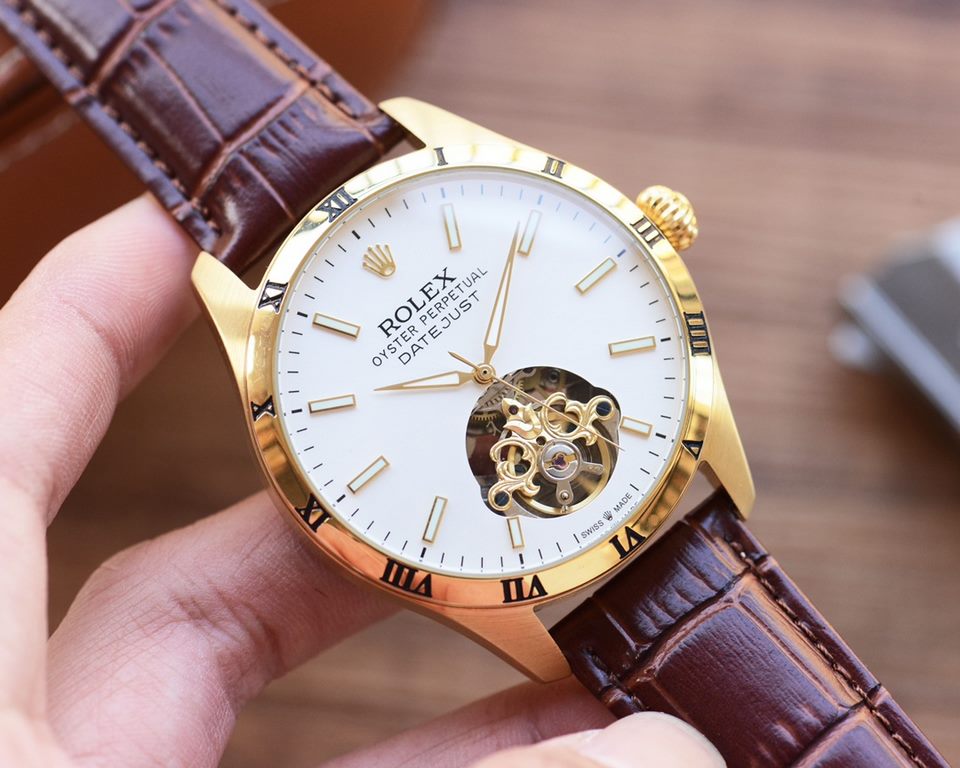 Men's favorite Big Flywheel watch  Newest】：Rolex  Best Design Exclusive First  【Type】：Boutique men's watches[Strap] Genuine cowhide leather strap【Movement】：High-end automatic mechanical movement[Mirror] mineral reinforce