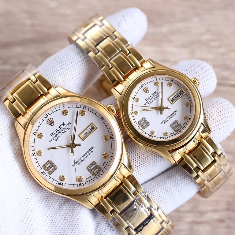 Love at first sight  Bye bye love Latest Rolex    Couple's Model Business Series Couple's Watch Dial 6  9 Position Large Digits Diamonds Delicately sculpted and distinctive! Men's model is available with a 316L steel ban