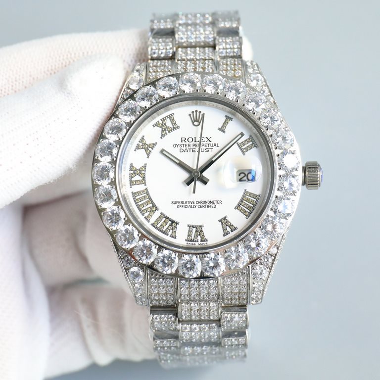 UnityRolex ROLEX Luxury Extreme Full Star Edition Watch 904 steel to create, pave the top Swarovski diamonds, the interpretation of luxury quality, dazzling, glamorous bloom. The case and bracelet are entirely set with d