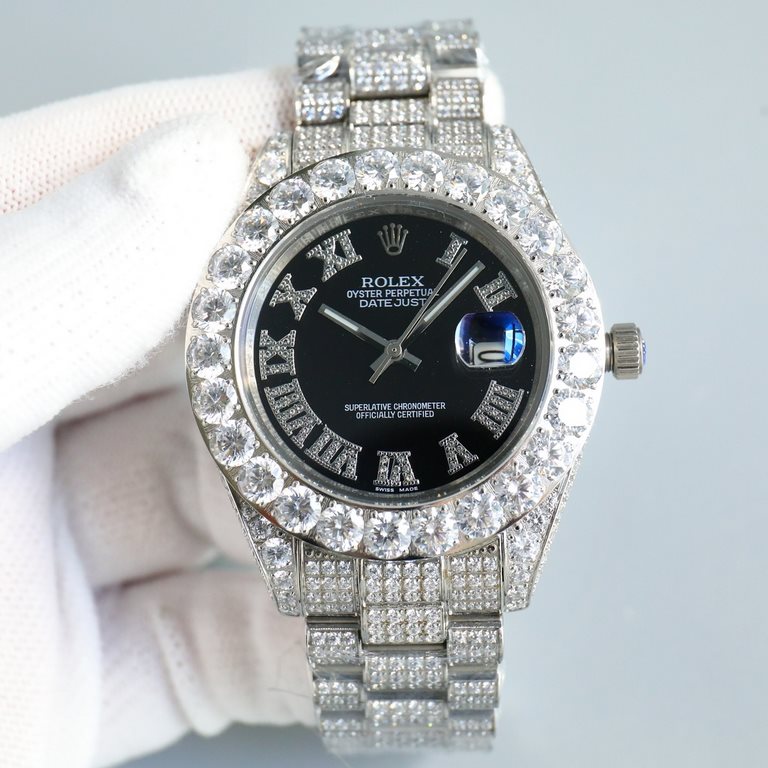 UnityRolex ROLEX Luxury Extreme Full Star Edition Watch 904 steel to create, pave the top Swarovski diamonds, the interpretation of luxury quality, dazzling, glamorous bloom. The case and bracelet are entirely set with d