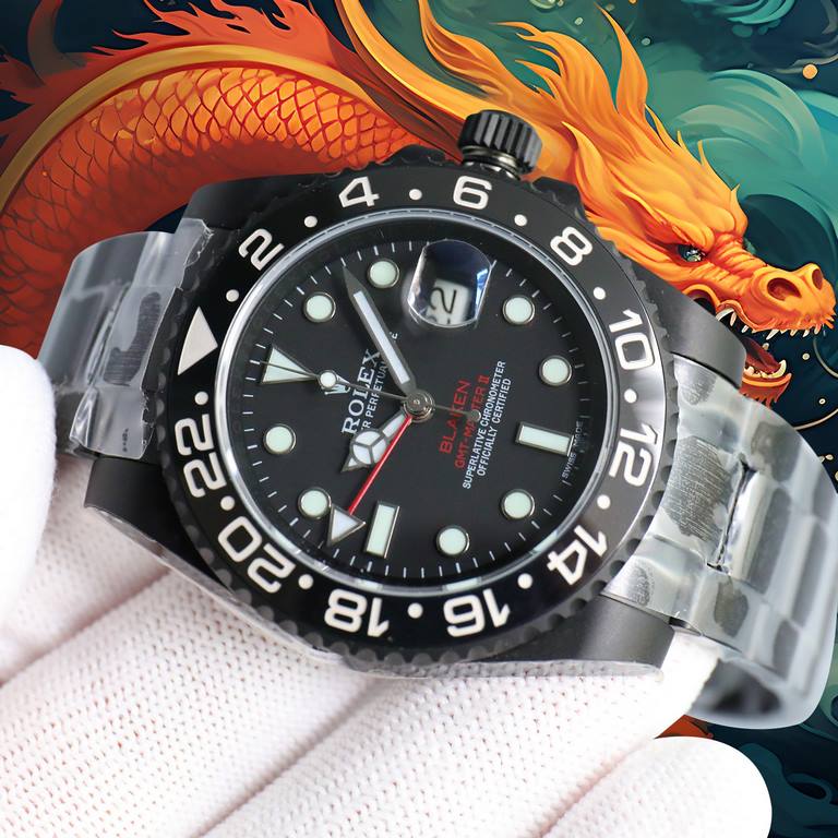 Year of the Dragon   BLACK new listing Rolex BLACK official customized version of the Greenwich REVENGE (Milgauss Revenge) limited edition on sale New DLC black plating process   anti-fingerprint coating one-piece bi-dir