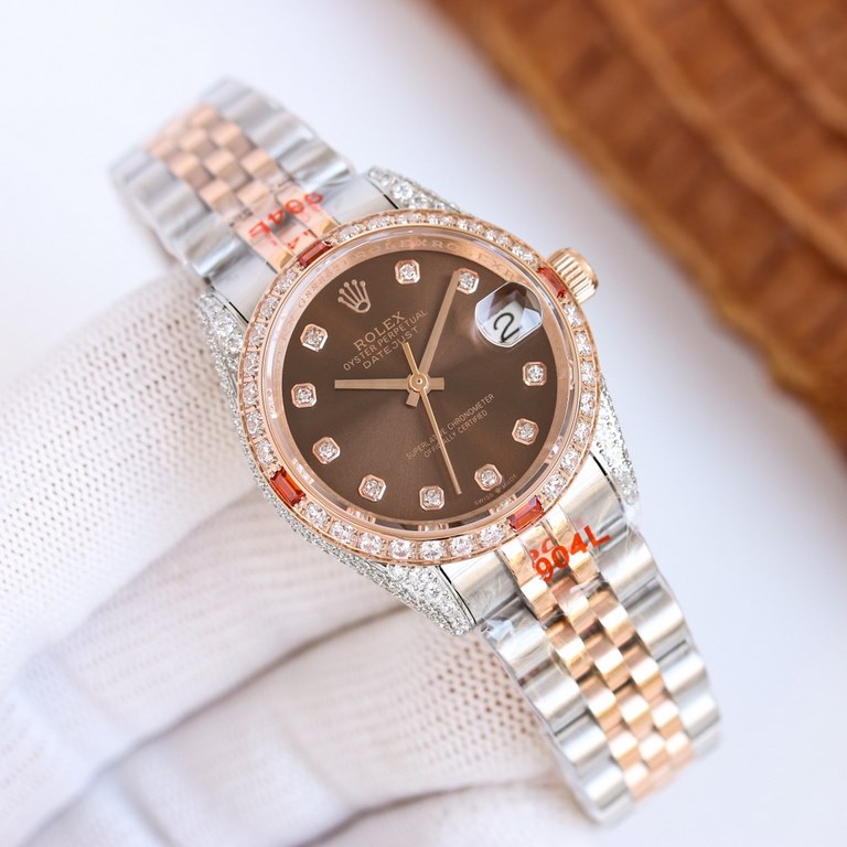 White shell   the latest masterpiece! ROLEX Rolex Oyster Log 31 series  inlaid with top natural diamonds, large shiny, extremely difficult, the same material at present the most flash process. No expense spared only for 