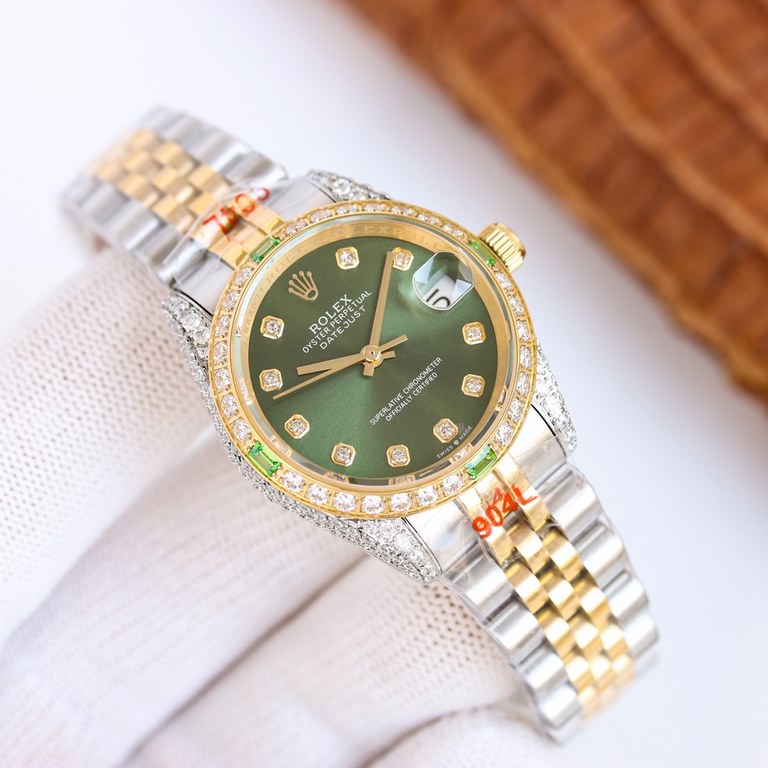 White shell   the latest masterpiece! ROLEX Rolex Oyster Log 31 series  inlaid with top natural diamonds, large shiny, extremely difficult, the same material at present the most flash process. No expense spared only for 