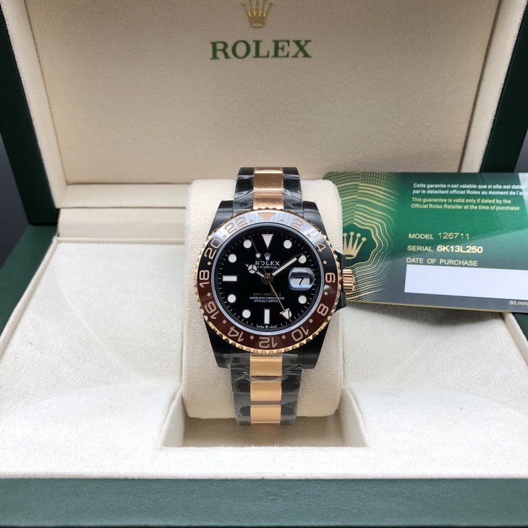 SL latest launch-Rolex GMT IIGMT①The latest official anti-counterfeiting card (official consistency)②904 stainless steel (restore the excellent structure of the genuine case cover)③Double rotating imported ceramic bezel 