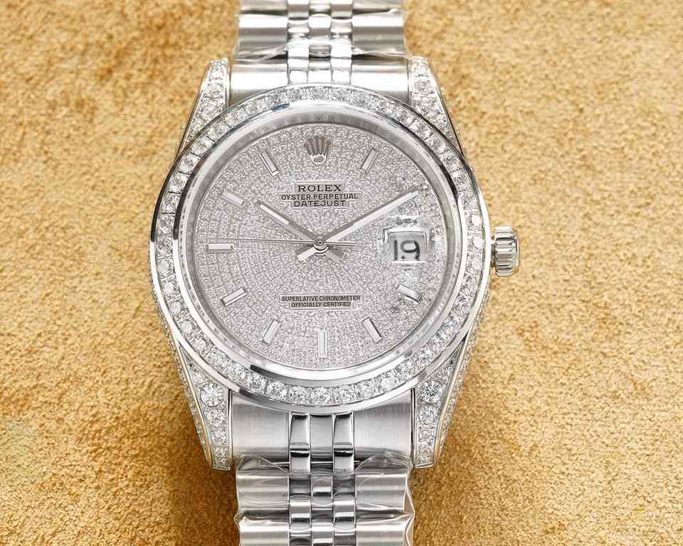 Uniform    high-end series! Rolex (full diamond case, full star series top version) original open mold, (I struggle for luxury) equipped with ultra-stable original 3255 movement, sapphire crystal, glass diameter 41mm mar