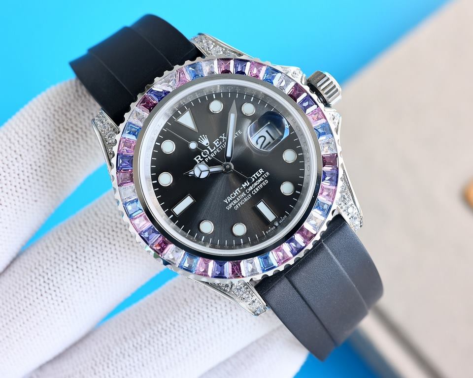 The Rolex Rolex Global Limited Edition Jeweled Yacht Masterpiece pushes the boundaries aesthetically, and you can combine your love of jewelry and Swiss watches in this watch. The bezel, case and buckle are set with Swar