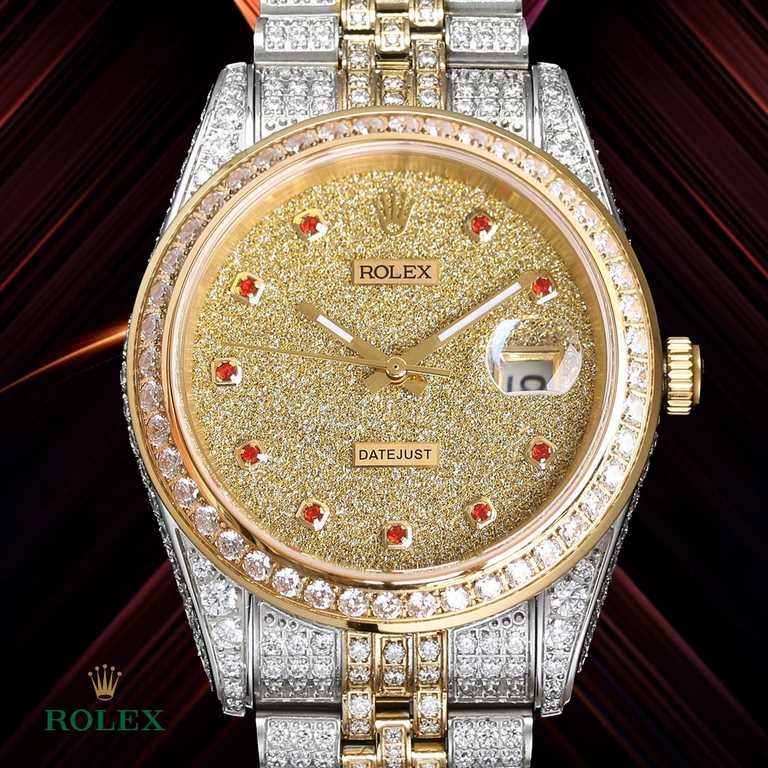 The highest version of the high-definition real photo Journal full of diamonds model! 41mm diameter! Suitable for both men and women! Adopting 3255 automatic mechanical movement! Rolex luxury 18k nanotechnology! 5 groups