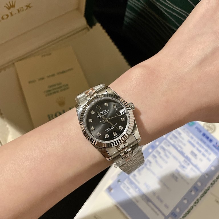 Rolex-ROLEXStyle Day-Date Ladies Mechanical WatchMovement Imported Citizen OriginalMirror Sapphire glassCase 316L steel case coverBracelet Solid core 5 bead stainless steel braceletSize 31mm 12mmThe rhythm of life is in 