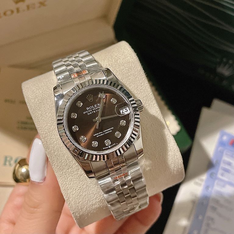 Rolex-ROLEXStyle Day-Date Ladies Mechanical WatchMovement Imported Citizen OriginalMirror Sapphire glassCase 316L steel case coverBracelet Solid core 5 bead stainless steel braceletSize 31mm 12mmThe rhythm of life is in 