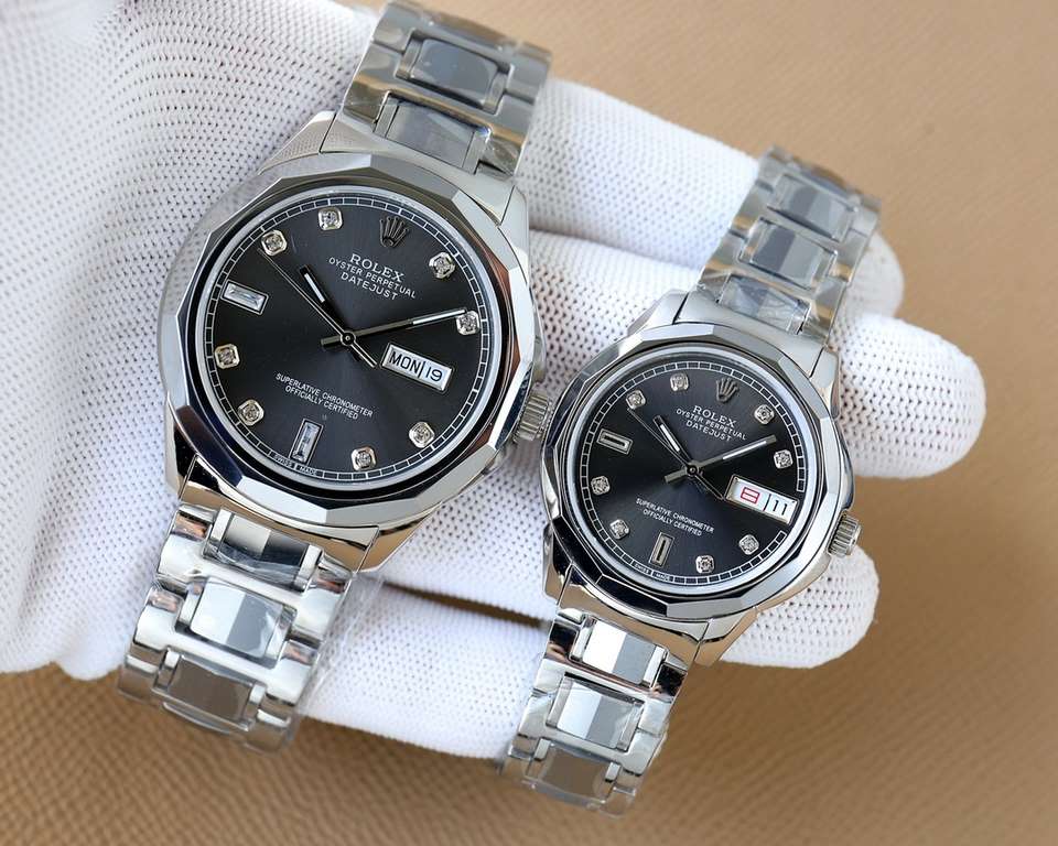 The latest couple watches   Rolex - ROLEX  Business Casual Men's Mechanical WatchesImported Japanese original Seiko machine316L steel case cover between tungsten steelSuper Sapphire GlassDiameter 42mm Women's 32mmGenuine